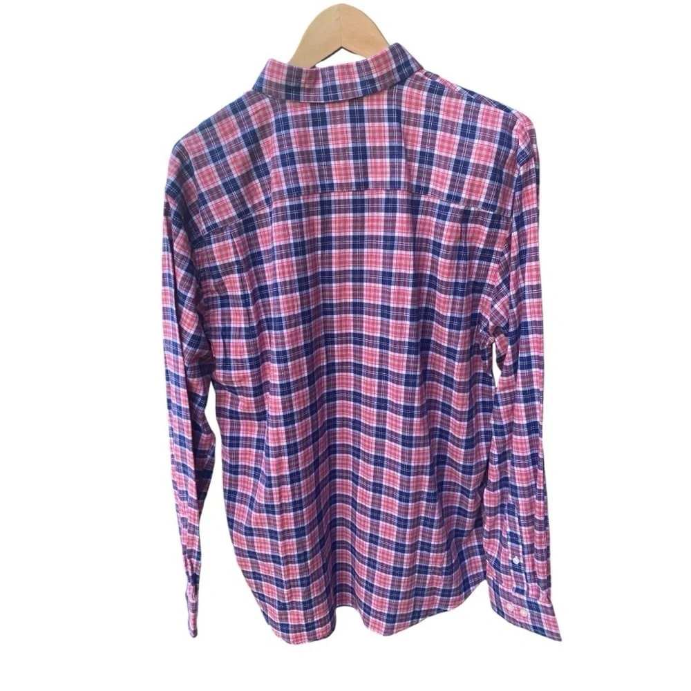 Crown & Ivy NWT Classic Fit Pink Blue Button Down Blouse I Size: L - Picture 7 of 9